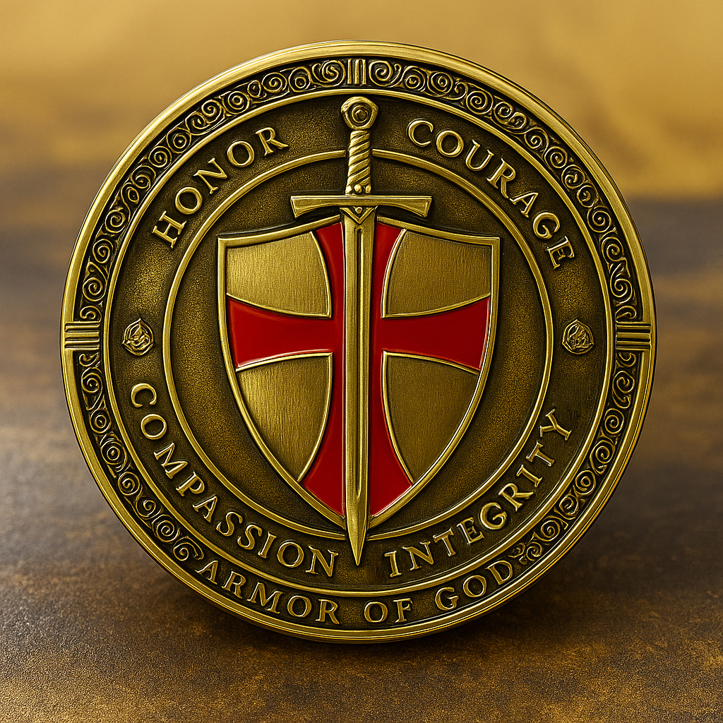 Knight Templar Prayer Coin - Back view
